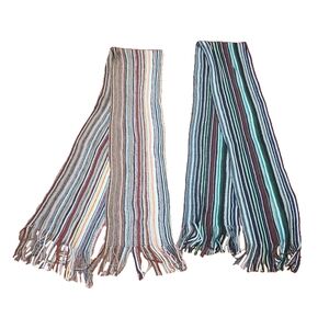 Striped Multicolor Knit Scarves